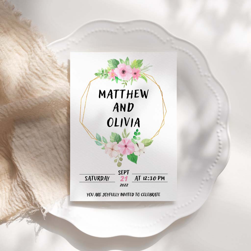 Spring Printable Wedding Invitation Template Download