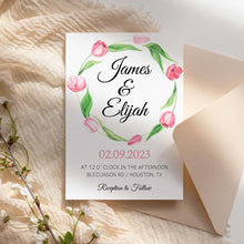 Load image into Gallery viewer, Tulips Printable Wedding Invitation Template Download
