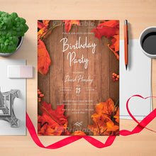 Load image into Gallery viewer, Printable Fall Rustic Mens Birthday Invitation Card - Digital Download
