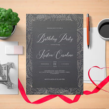 Load image into Gallery viewer, Printable Fancy Pattern Birthday Invitation Card - Digital Download
