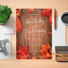 Load image into Gallery viewer, Printable Fall Rustic Wedding Invitation- Digital Download Template
