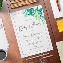 Load image into Gallery viewer, Elegant Greenery Baby Shower Invitation Template - Digital Download
