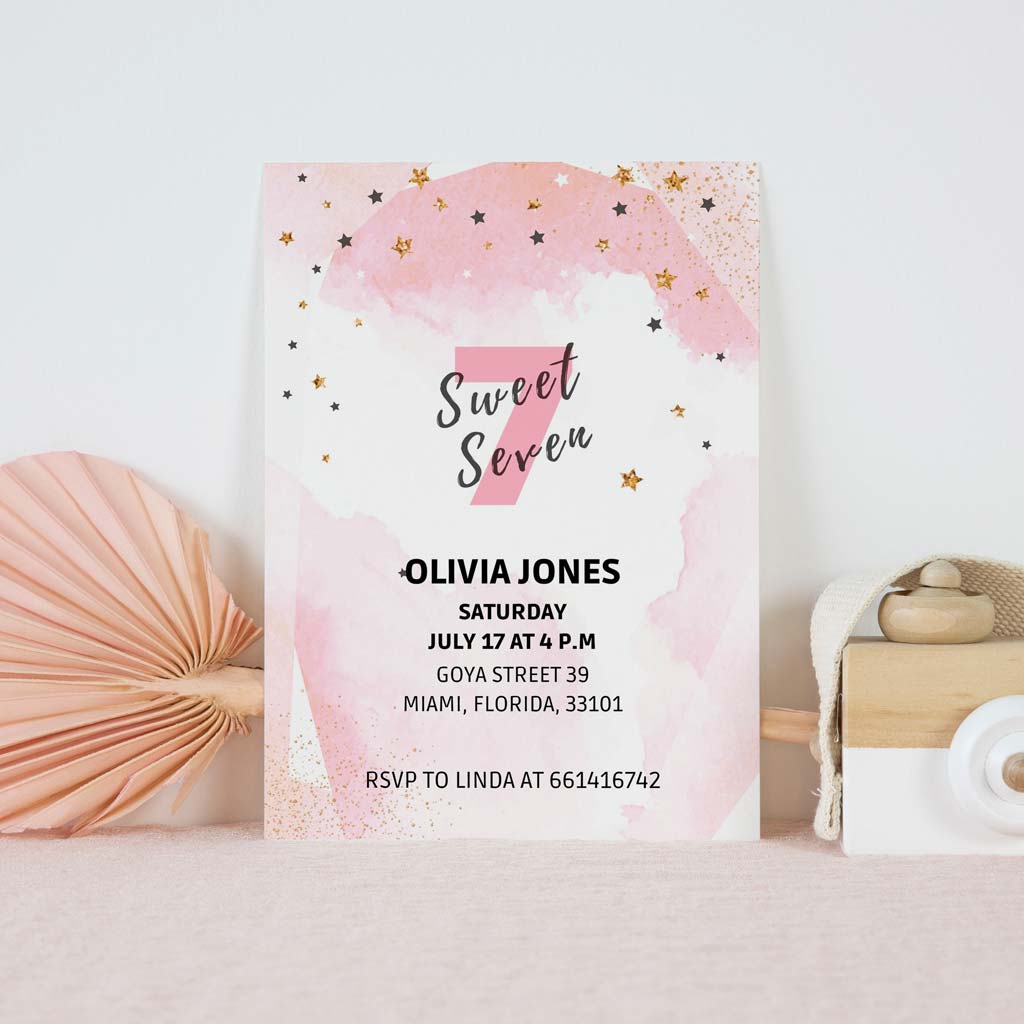 Sweet Rose Printable Birthday Invitation Template Download