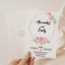 Load image into Gallery viewer, Spring Floral Printable Wedding Invitation Template Download
