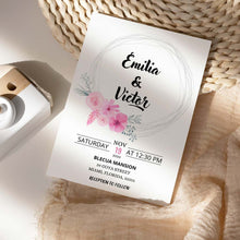 Load image into Gallery viewer, Blush Rose Flowers Printable Wedding Invitation Template Download
