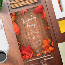 Load image into Gallery viewer, Printable Fall Rustic Mens Birthday Invitation Card - Digital Download
