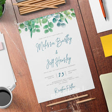 Load image into Gallery viewer, Printable Elegant Eucalyptus Wedding Invitation - Digital Download Template
