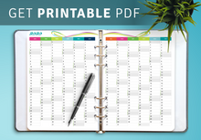 Load image into Gallery viewer, Printable 2021 Two Pages Vertical Calendar Template PDF - Download
