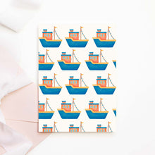 Load image into Gallery viewer, Watercolor Cute Boat Printable Birthday Invitation Template Download
