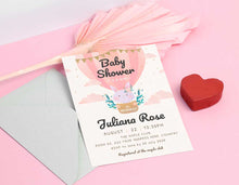 Load image into Gallery viewer, Cloudy Girl Baby Shower Invitation Template - Digital Download
