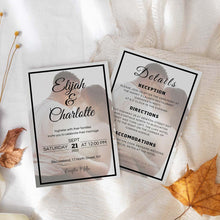 Load image into Gallery viewer, Black Elegant Printable Wedding Invitation Template DownloadÇ
