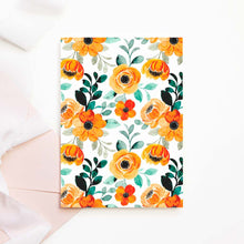 Load image into Gallery viewer, Orange Floral Printable Birthday Invitation Template Download
