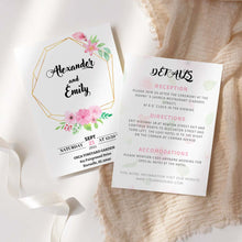 Load image into Gallery viewer, Spring Floral Printable Wedding Invitation Template Download
