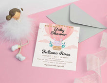 Load image into Gallery viewer, Cloudy Girl Baby Shower Invitation Template - Digital Download
