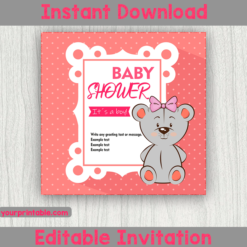 Baby Shower Girl Invitation Card